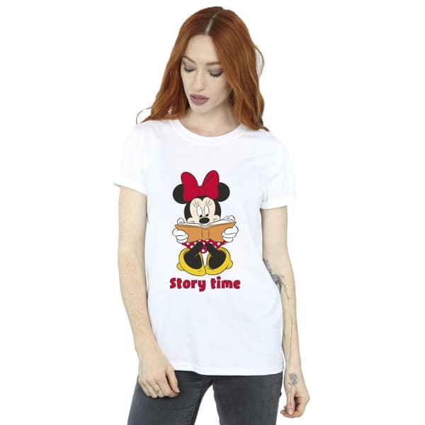 Disney Womens/Ladies Minnie Mouse Story Time Cotton Boyfriend T-Shirt