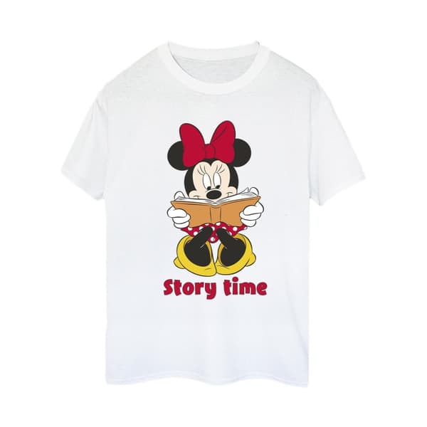 Disney Womens/Ladies Minnie Mouse Story Time Cotton Boyfriend T-Shirt White S