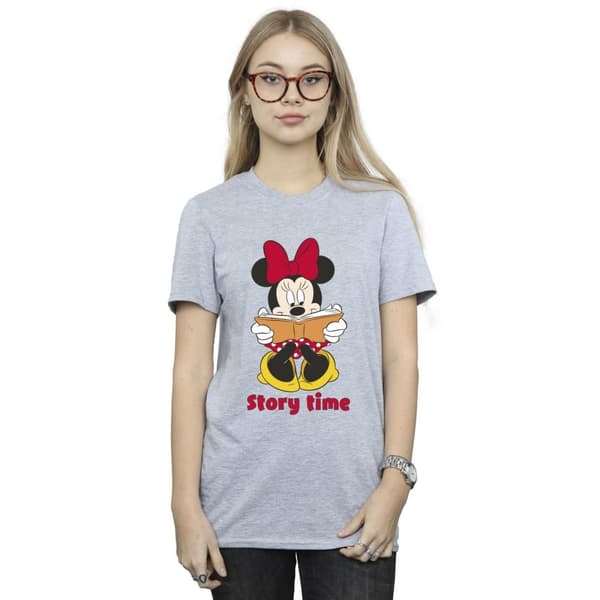 Disney Womens/Ladies Minnie Mouse Story Time Cotton Boyfriend T-Shirt