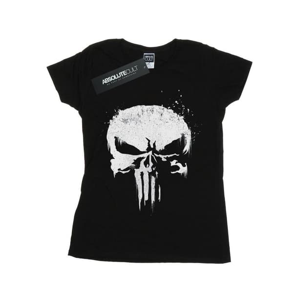 Marvel Womens/Ladies The Punisher TV Skull Logo Cotton T-Shirt
