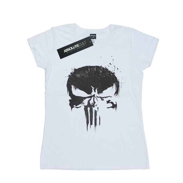 Marvel Womens/Ladies The Punisher TV Skull Logo Cotton T-Shirt