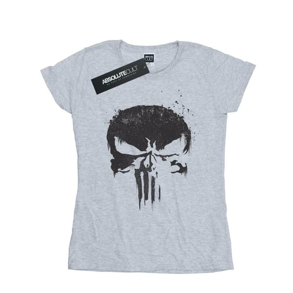 Marvel Womens/Ladies The Punisher TV Skull Logo Cotton T-Shirt