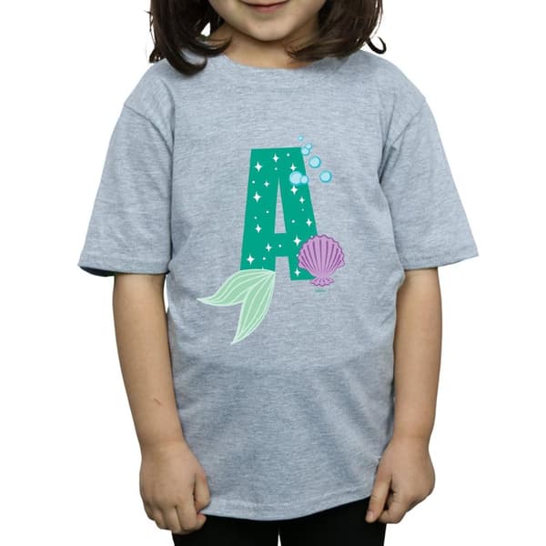 Disney Girls Alphabet A Is For Ariel Cotton T-Shirt