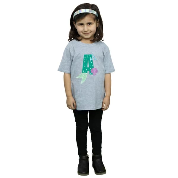 Disney Girls Alphabet A Is For Ariel Cotton T-Shirt