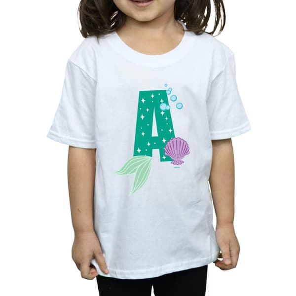 Disney Girls Alphabet A Is For Ariel Cotton T-Shirt