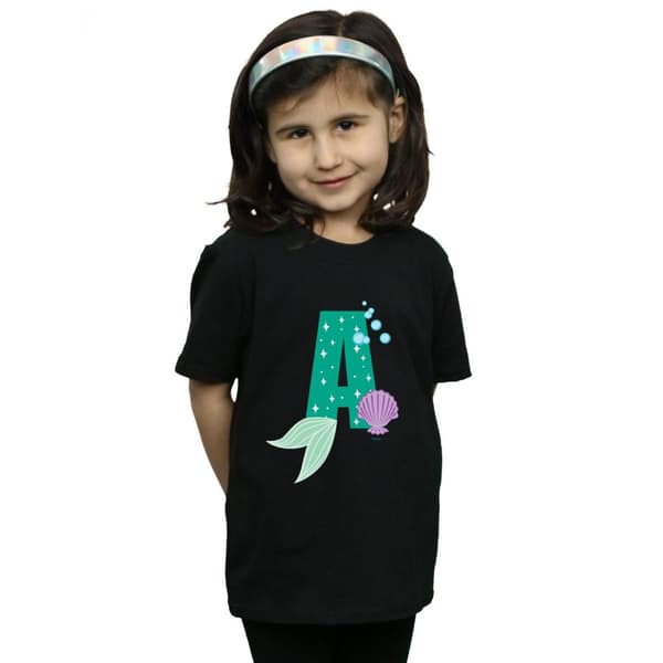 Disney Girls Alphabet A Is For Ariel Cotton T-Shirt
