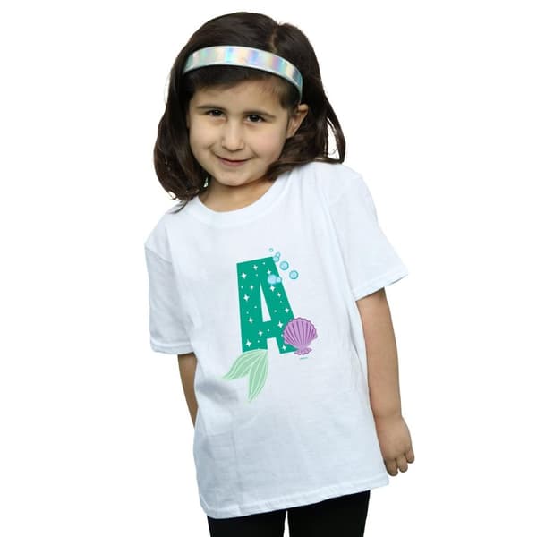 Disney Girls Alphabet A Is For Ariel Cotton T-Shirt