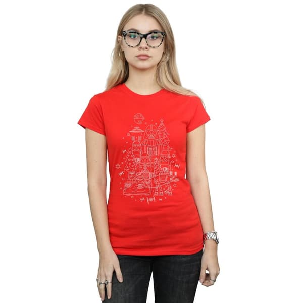 Star Wars Womens/Ladies Empire Christmas Cotton T-Shirt