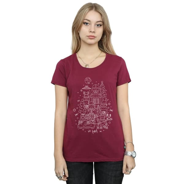 Star Wars Womens/Ladies Empire Christmas Cotton T-Shirt