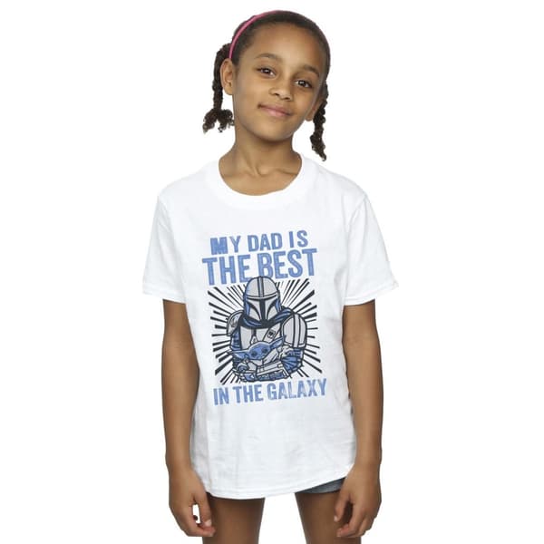 Star Wars Mandalorian Best Dad T-shirt i bomull för flickor