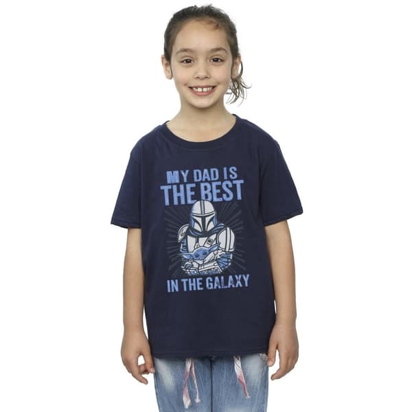 Star Wars Mandalorian Best Dad T-shirt i bomull för flickor