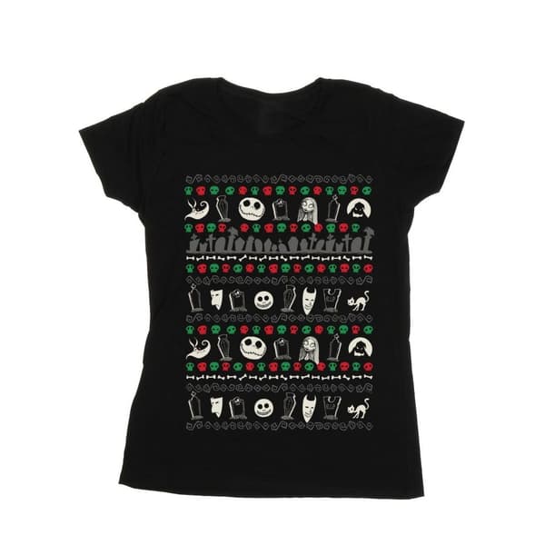 Disney Dam/Tjej - Nightmare Before Christmas - Festliga ikoner - Bomulls-T-shirt