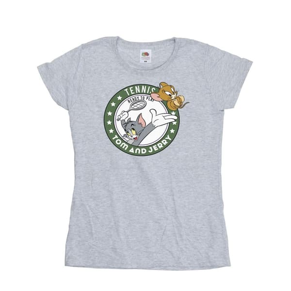 Tom And Jerry Womens/Ladies Tennis Ready To Play Cotton T-Shirt