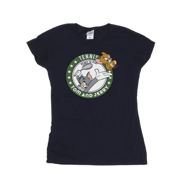 Tom And Jerry Womens/Ladies Tennis Ready To Play Cotton T-Shirt