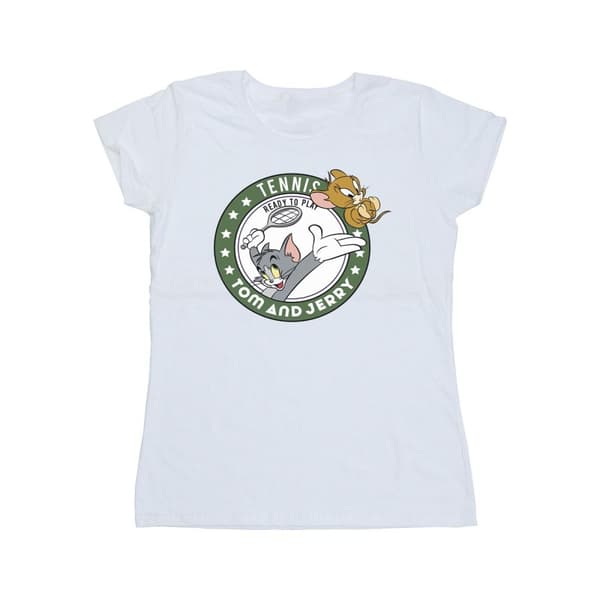 Tom And Jerry Womens/Ladies Tennis Ready To Play Cotton T-Shirt