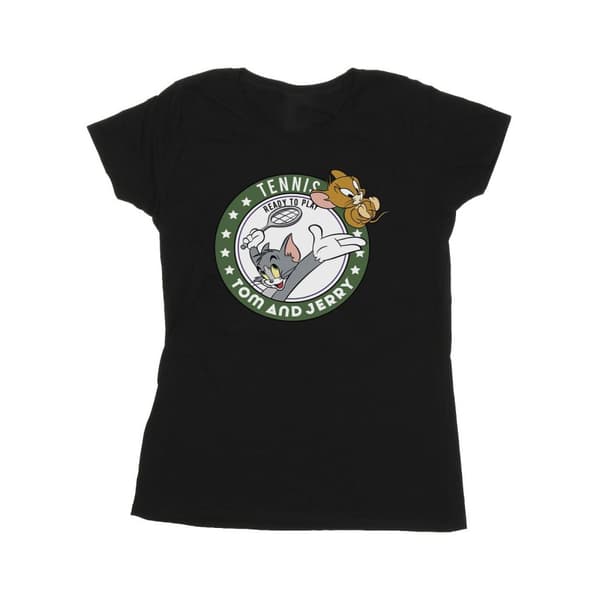 Tom And Jerry Womens/Ladies Tennis Ready To Play Cotton T-Shirt