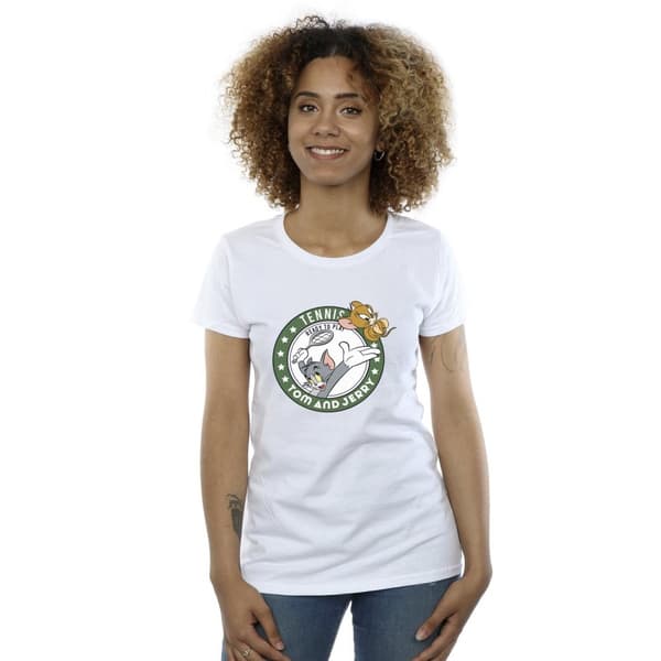 Tom And Jerry Womens/Ladies Tennis Ready To Play Cotton T-Shirt