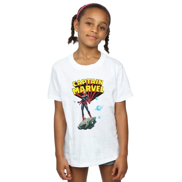 Marvel T-shirt i bomull med rymdpose från Captain Marvel för flickor