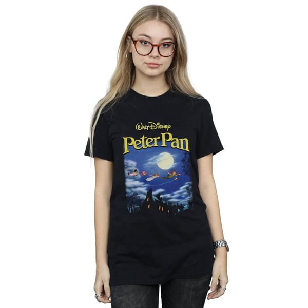 Disney Dam/kvinnor Peter Pan Come With Me Homage Boyfriend T-shirt i bomull