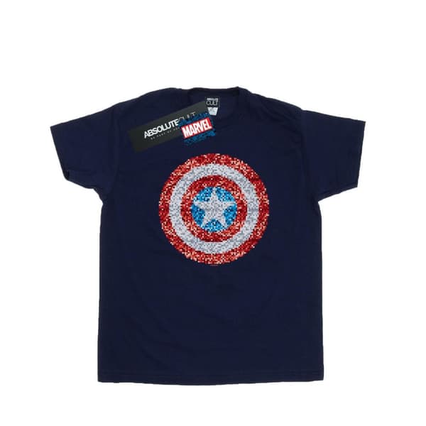 Marvel Mens Captain America Pixelated Shield T-Shirt