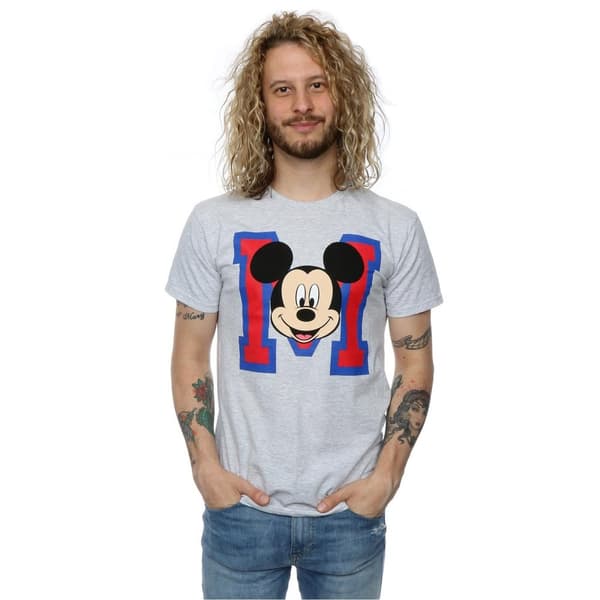 Disney Mens Mickey Mouse M Face T-shirt