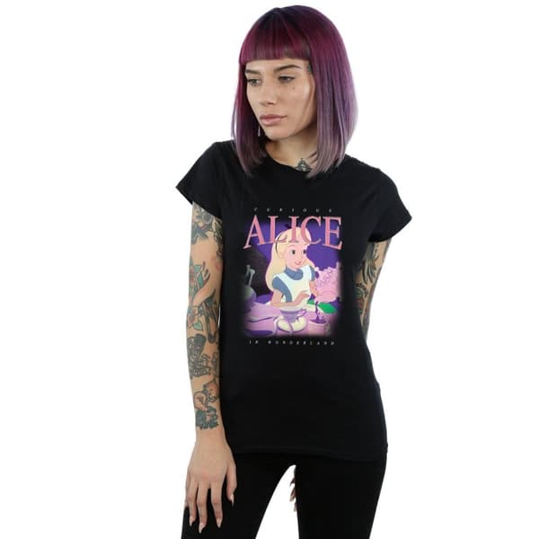 Disney Dam/Tjej - Alice i underlandet - T-shirt i bomull med montage