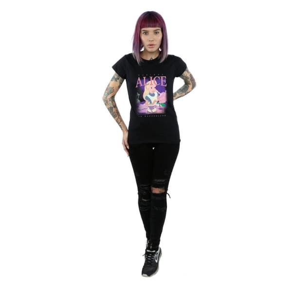 Disney Dam/Tjej - Alice i underlandet - T-shirt i bomull med montage