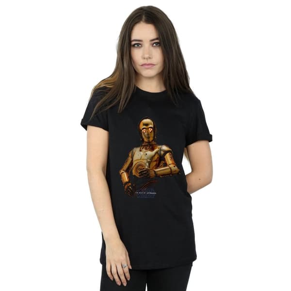 Star Wars Womens/Ladies The Rise Of Skywalker C-3PO Pose Cotton Boyfriend T-Shirt