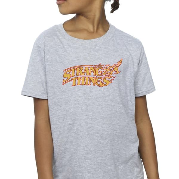 Netflix Girls Stranger Things Logo Breaking Cotton T-Shirt