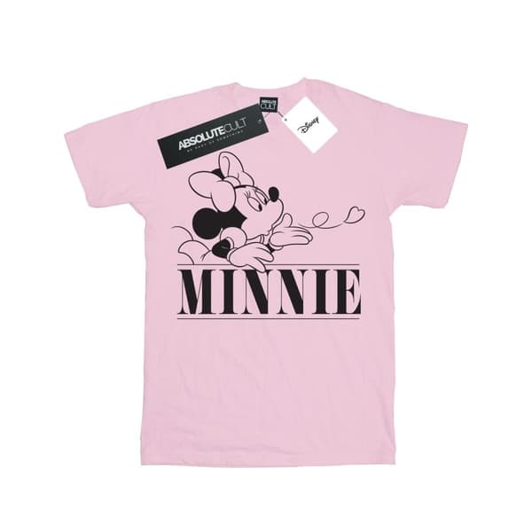 Disney Womens/Ladies Minnie Mouse Kiss Cotton Boyfriend T-Shirt Baby Pink XL