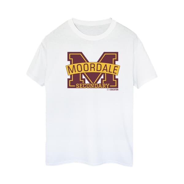Netflix Womens/Ladies Sex Education Moordale M Logo 2 Cotton Boyfriend T-Shirt