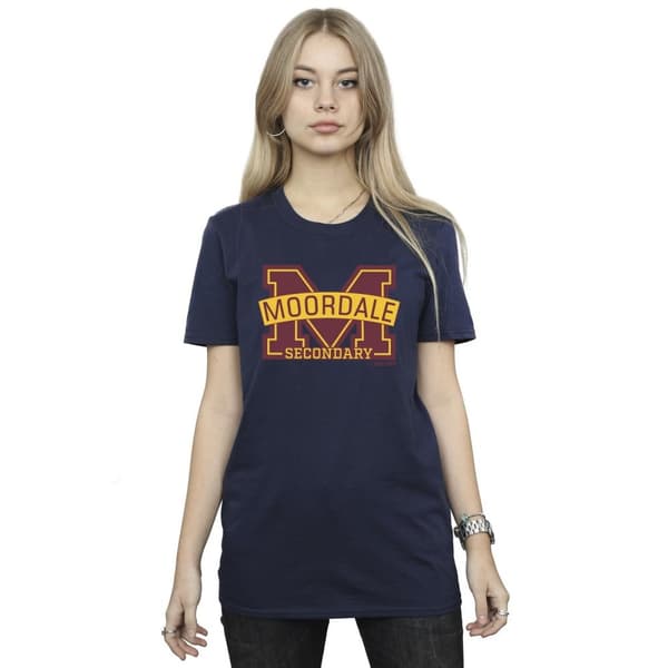 Netflix Womens/Ladies Sex Education Moordale M Logo 2 Cotton Boyfriend T-Shirt