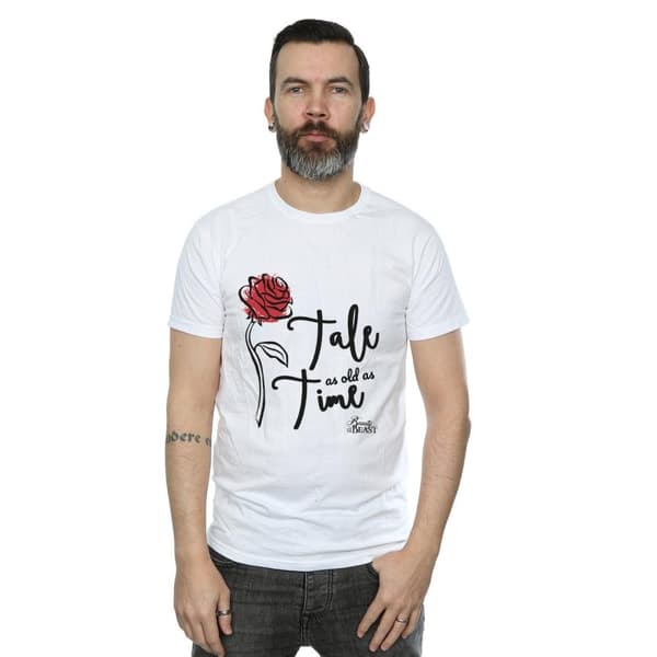 Disney Mens Tale As Old As Time Rose T-shirt