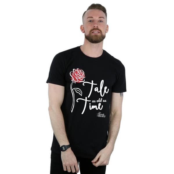 Disney Mens Tale As Old As Time Rose T-shirt