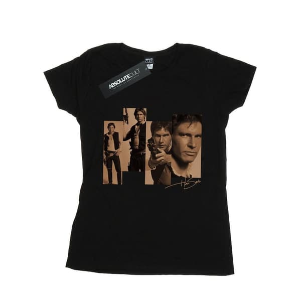 Star Wars Womens/Ladies Han Solo Photoshoot Cotton T-Shirt Black M
