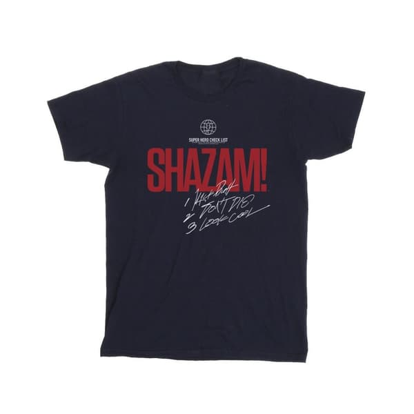 DC Comics Girls Shazam Fury Of The Gods Super Hero Checklist Bomulls-T-shirt Navy Blue 7-8 Years