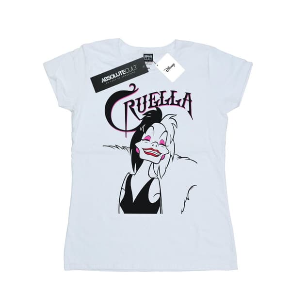 Disney Womens/Ladies Cruella De Vil Evil Smile Cotton T-Shirt