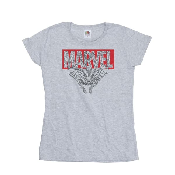 Marvel Womens/Ladies Spider Man Logo Red Cotton T-Shirt