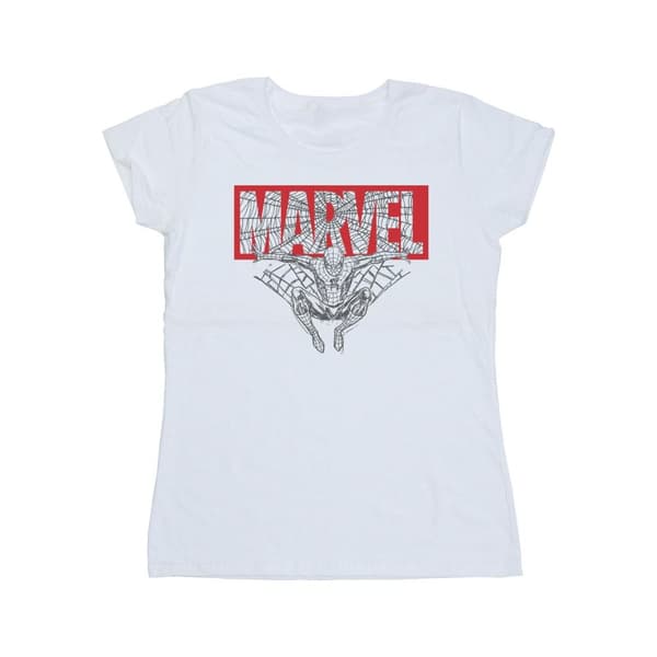 Marvel Womens/Ladies Spider Man Logo Red Cotton T-Shirt