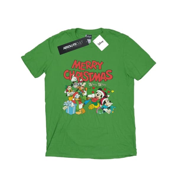 Disney Womens/Ladies Mickey And Friends Winter Wishes Cotton Boyfriend T-Shirt