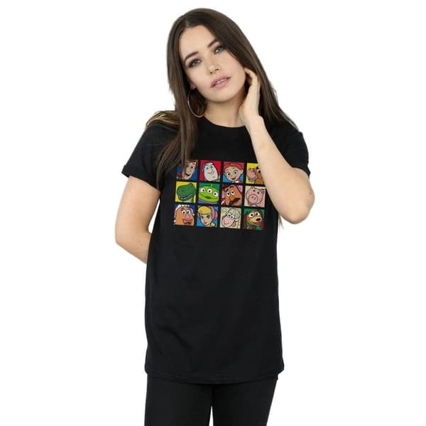 Disney Dam/Tjej Toy Story Character Squares Boyfriend T-shirt i bomull
