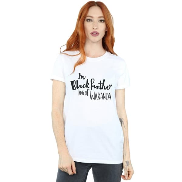 Marvel Dam/kvinnor - I Am Black Panther - Boyfriend-t-shirt i bomull