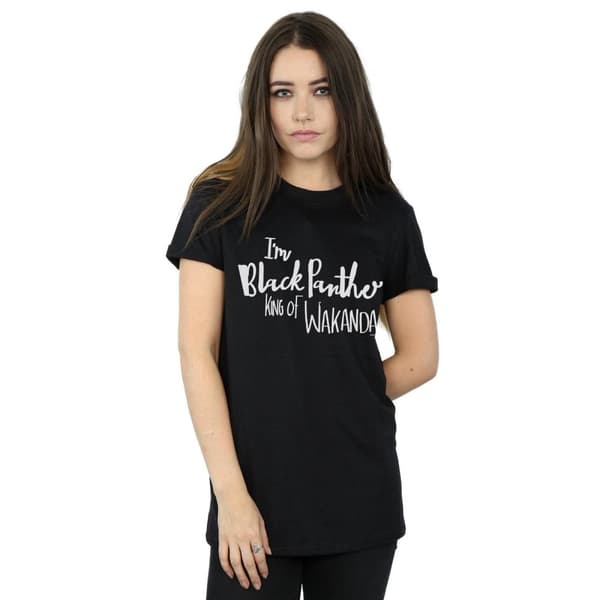 Marvel Dam/kvinnor - I Am Black Panther - Boyfriend-t-shirt i bomull