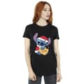 Pikkukuva 1 / 2: Disney Womens/Ladies Lilo And Stitch Christmas Love Biscuit Cotton Boyfriend T-Shirt