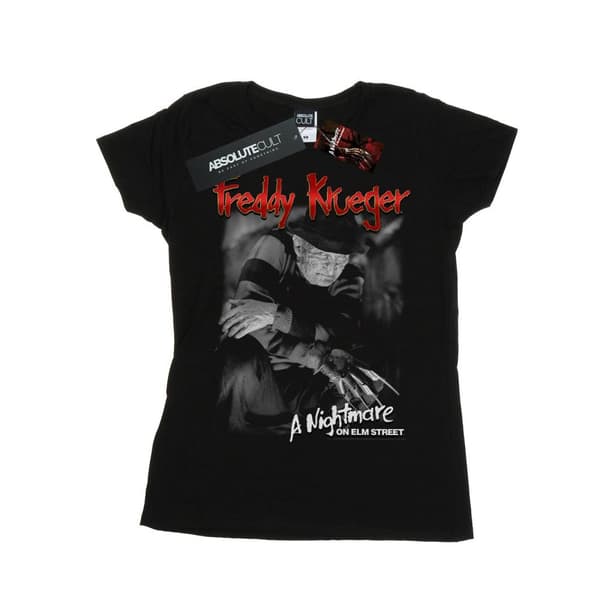 A Nightmare On Elm Street Womens/Ladies Freddy Black And White Photo Cotton T-Shirt Black S