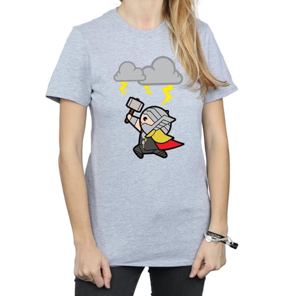 Marvel Dam / Dam Kawaii Thor God Of Thunder Bomull Boyfriend T-shirt