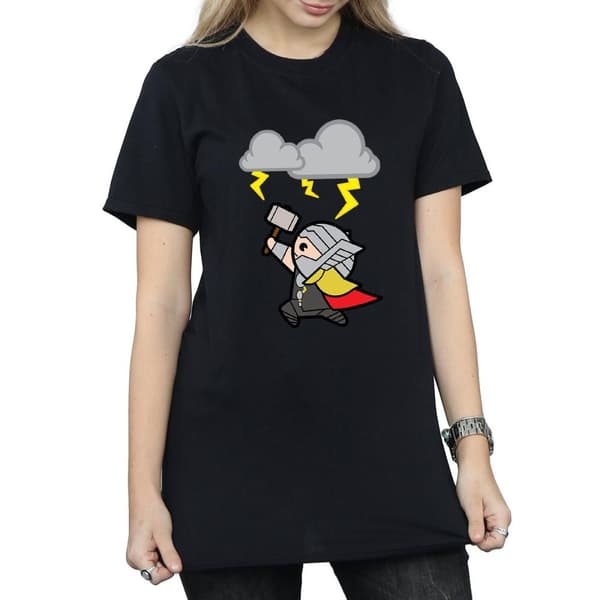 Marvel Dam / Dam Kawaii Thor God Of Thunder Bomull Boyfriend T-shirt