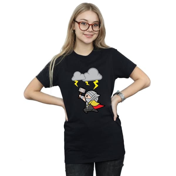 Marvel Dam / Dam Kawaii Thor God Of Thunder Bomull Boyfriend T-shirt
