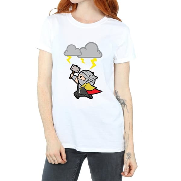 Marvel Dam / Dam Kawaii Thor God Of Thunder Bomull Boyfriend T-shirt