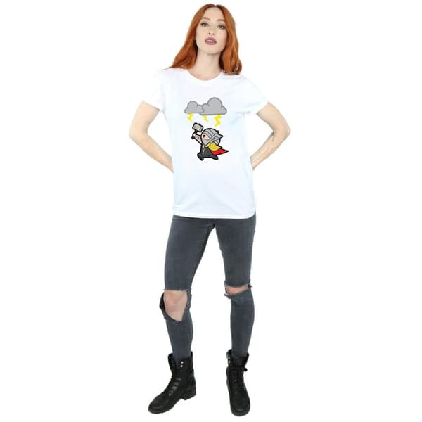 Marvel Dam / Dam Kawaii Thor God Of Thunder Bomull Boyfriend T-shirt
